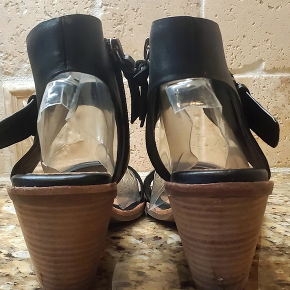 Elegant SOFFT Menaka Black Wedge Sandals With Buckle And Buckle Size 8M - Picture 6 of 9